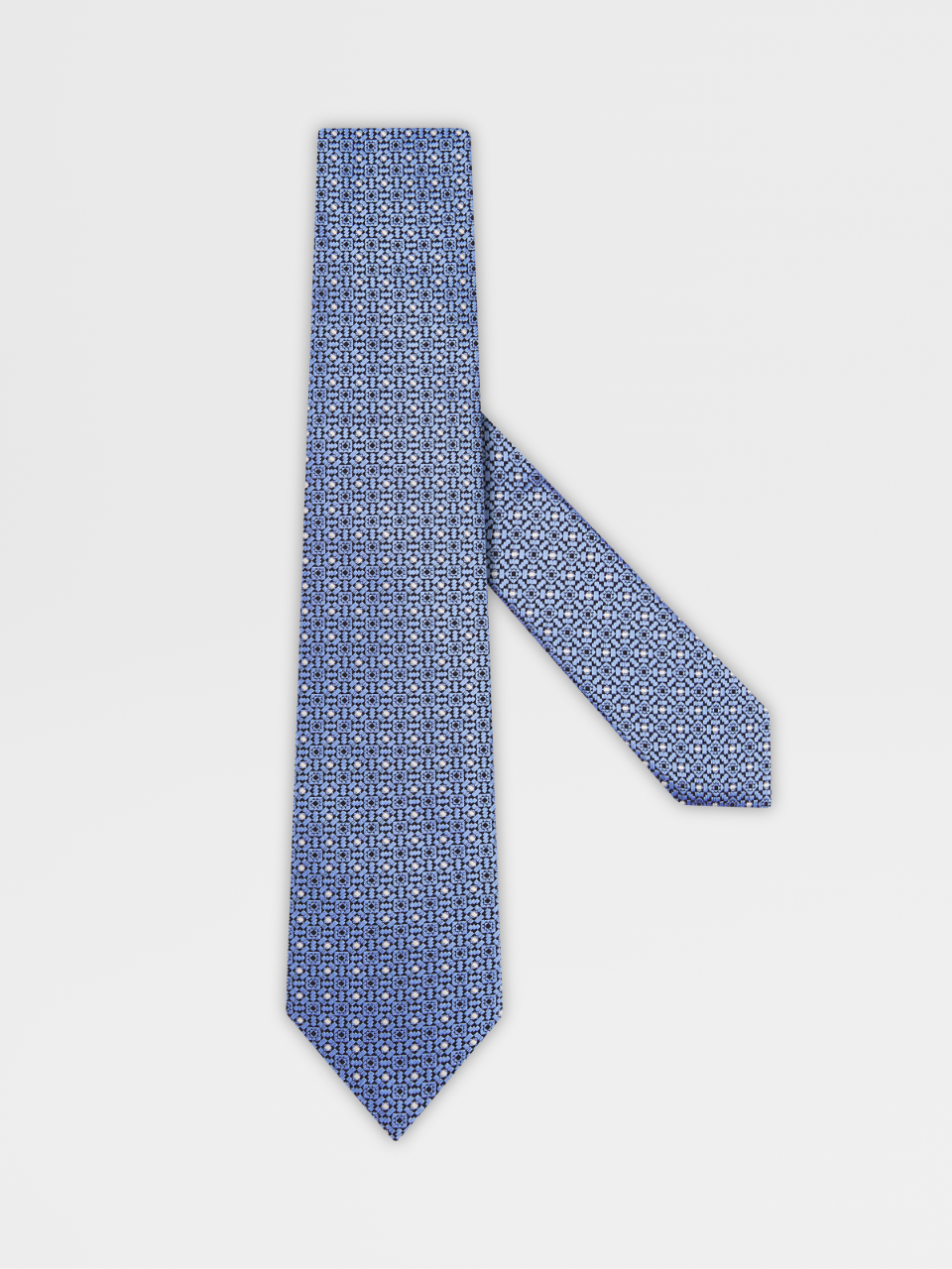 5pieghe 浅蓝色桑蚕丝领带